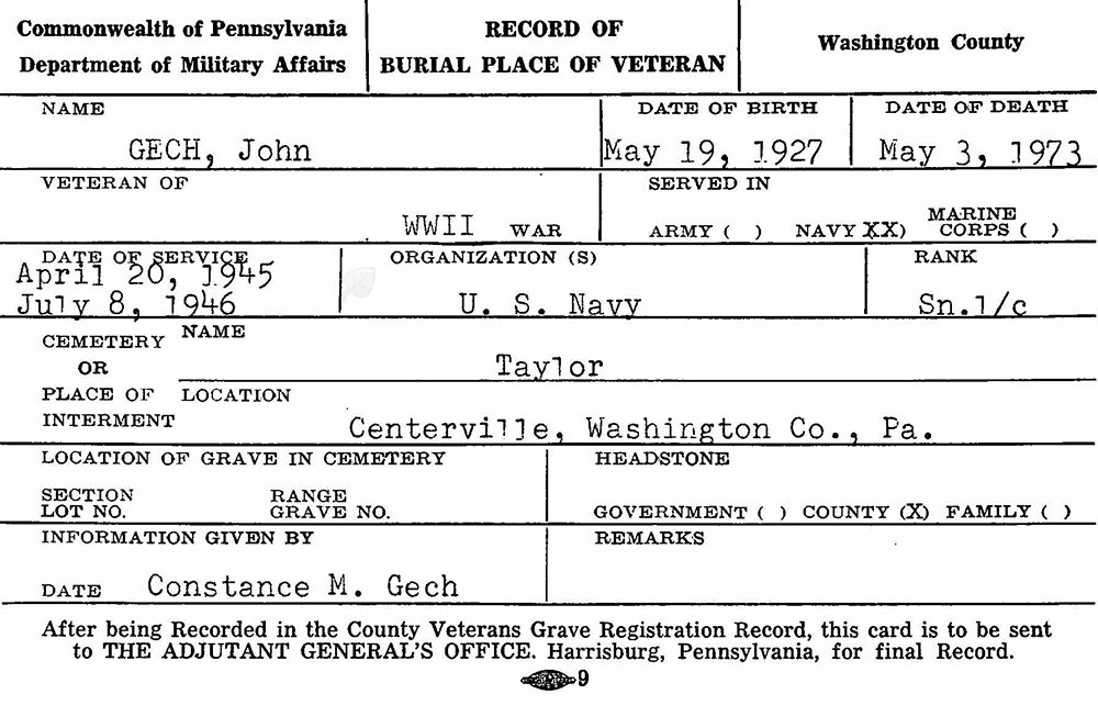 veteran burial